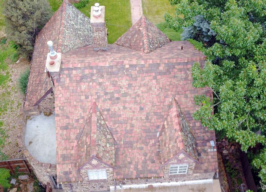 Aerial View of Clay Tile Roof
