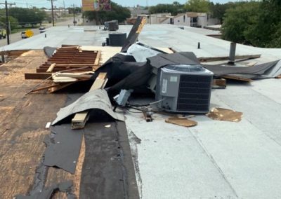 Wind Torn Flat Roof Membrane
