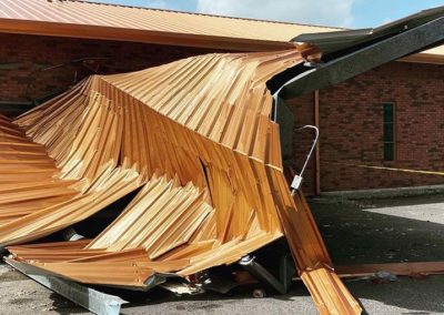 Church Metal Roof Hurricane Damage