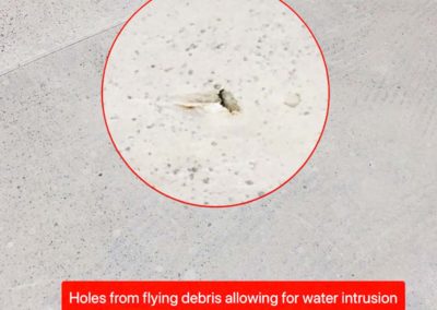 TPO Roof Damage Up Close