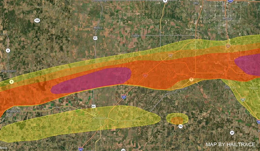 Blanchard, Oklahoma Hail Roof Damage Following October 10, 2021 Storm (Repairs Ongoing)