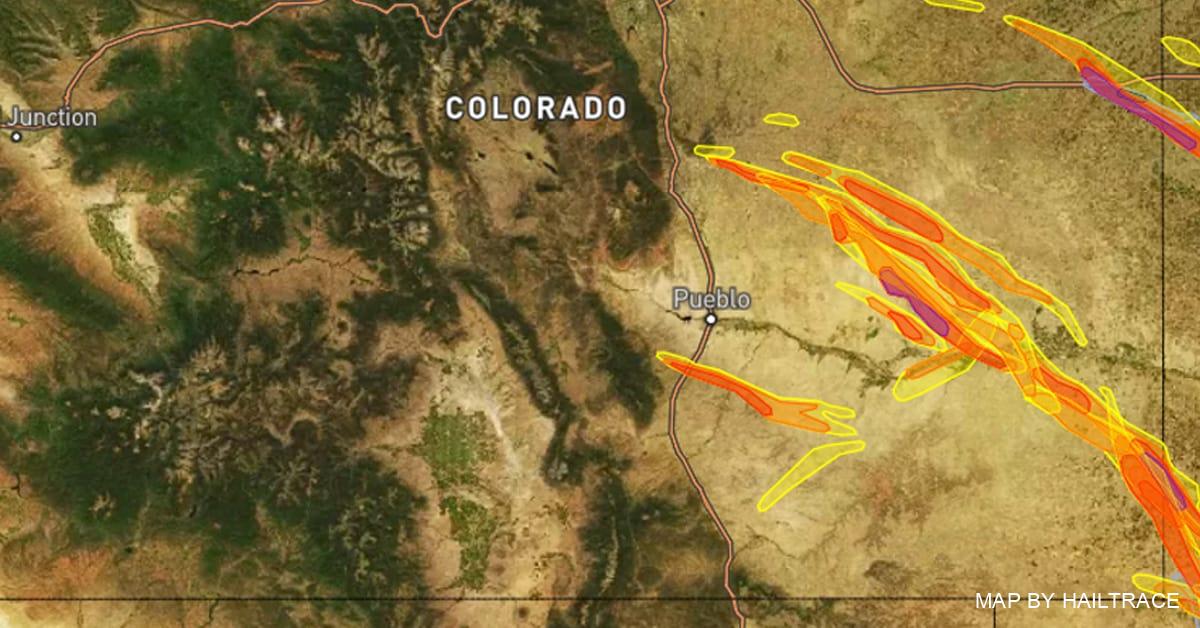 Hail Map, Southeast Colorado, June 7, 2022